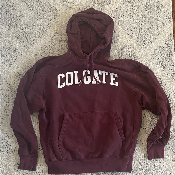 Champion Colgate University Official Hoodie Maroon Red White Size L - Picture 1 of 5